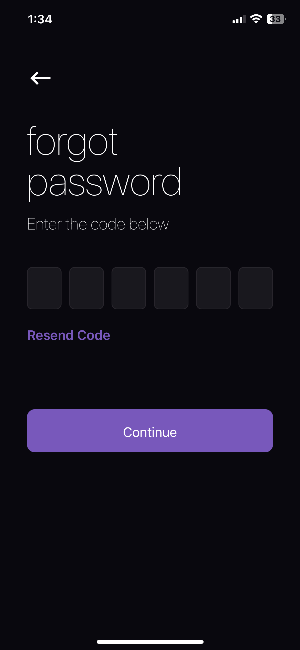 Forgot Password Interface
